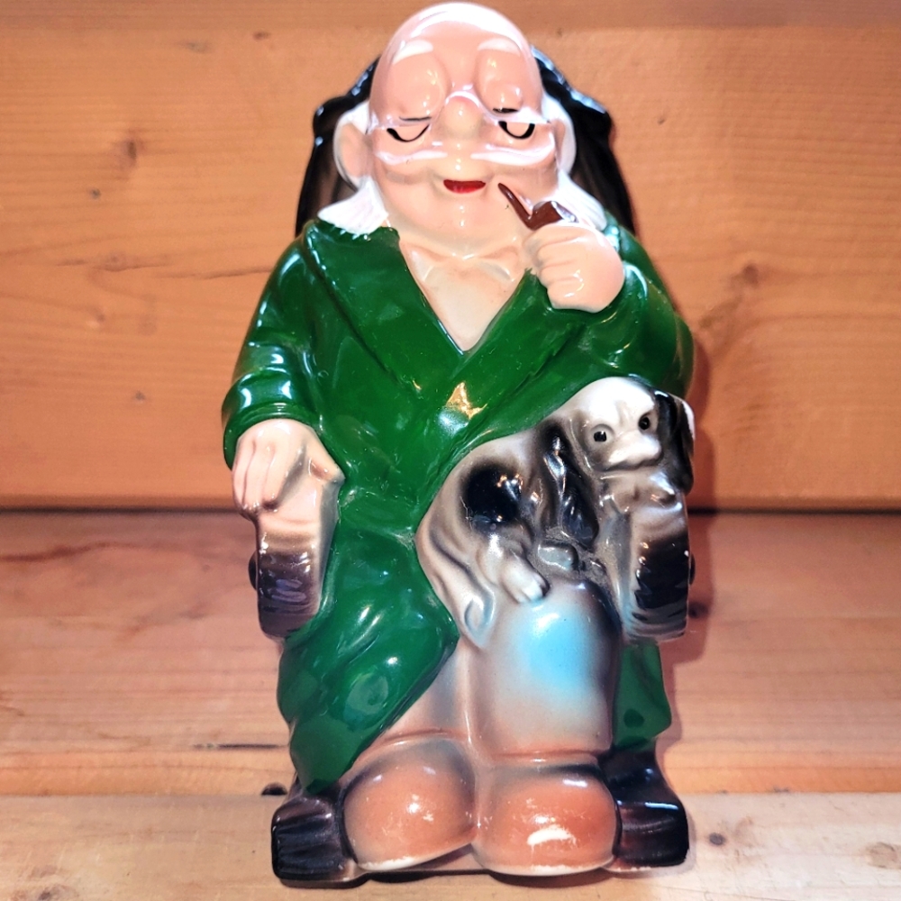 Vintage 1960s Bank Retirement Fund Grandpa Old Man Cocker Spaniel Dog by Knobler
